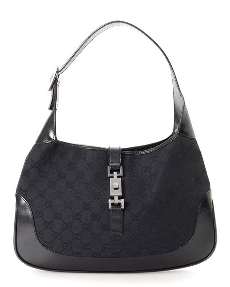 gucci bag black canvas shoulder|original gucci shoulder bag.